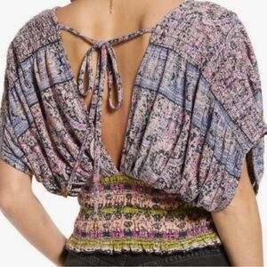 NWT Free People Black Combo Top